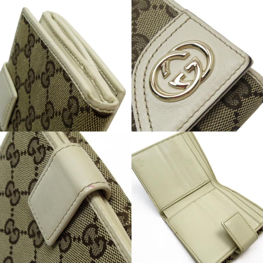 GUCCI（グッチ） 二つ折り財布 GGキャンバス/レザー ブラウン
