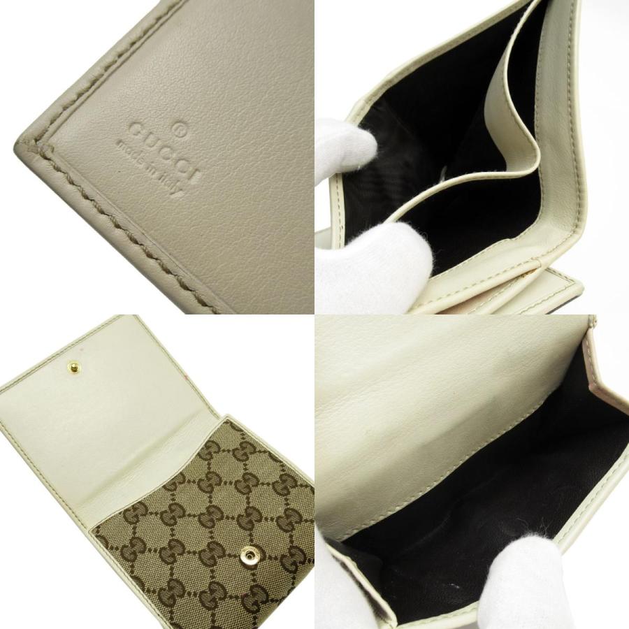 GUCCI グッチ 二つ折り財布 GGキャンバス/レザー ブラウン×アイボリー 