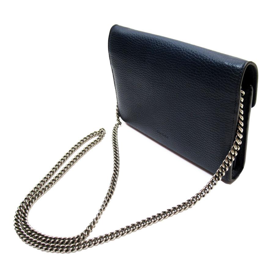 現状品 GUCCI グッチ ディオニュソス ショルダーバッグ　チェーンウォレット　財布 401231  ネイビー レディース [1000025374710] GUCCI（グッチ） チェーンウォレット ディオニュソス レザー ネイビー