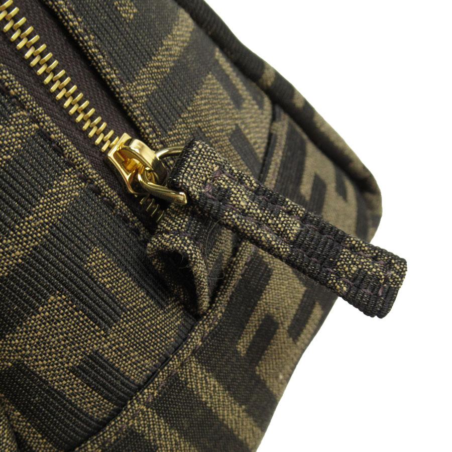 FENDI ポーチ ブラウン ブラック キャンバス FENDI フェンディ ポーチ ズッカ キャンバス ブラウン