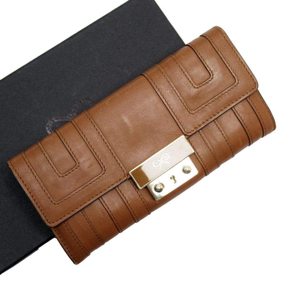 週末SALE　アニヤハインドマーチ 三つ折り財布　ブラウン 週末SALE アニヤハインドマーチ 三つ折り財布 ブラウン アニヤハインド