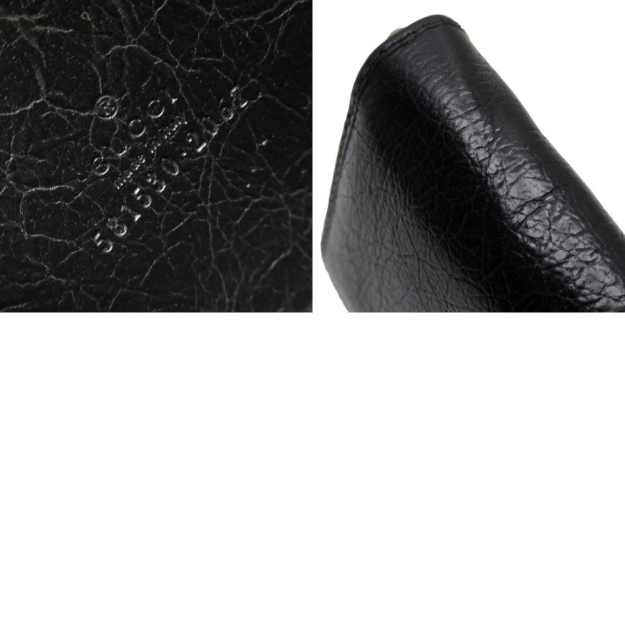 GUCCI（グッチ） ラウンドファスナー長財布 バンブー レザー ブラック