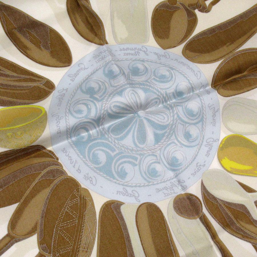 HERMES エルメス スカーフ カレ90 CUILLERS D'AFRIQUE シルク