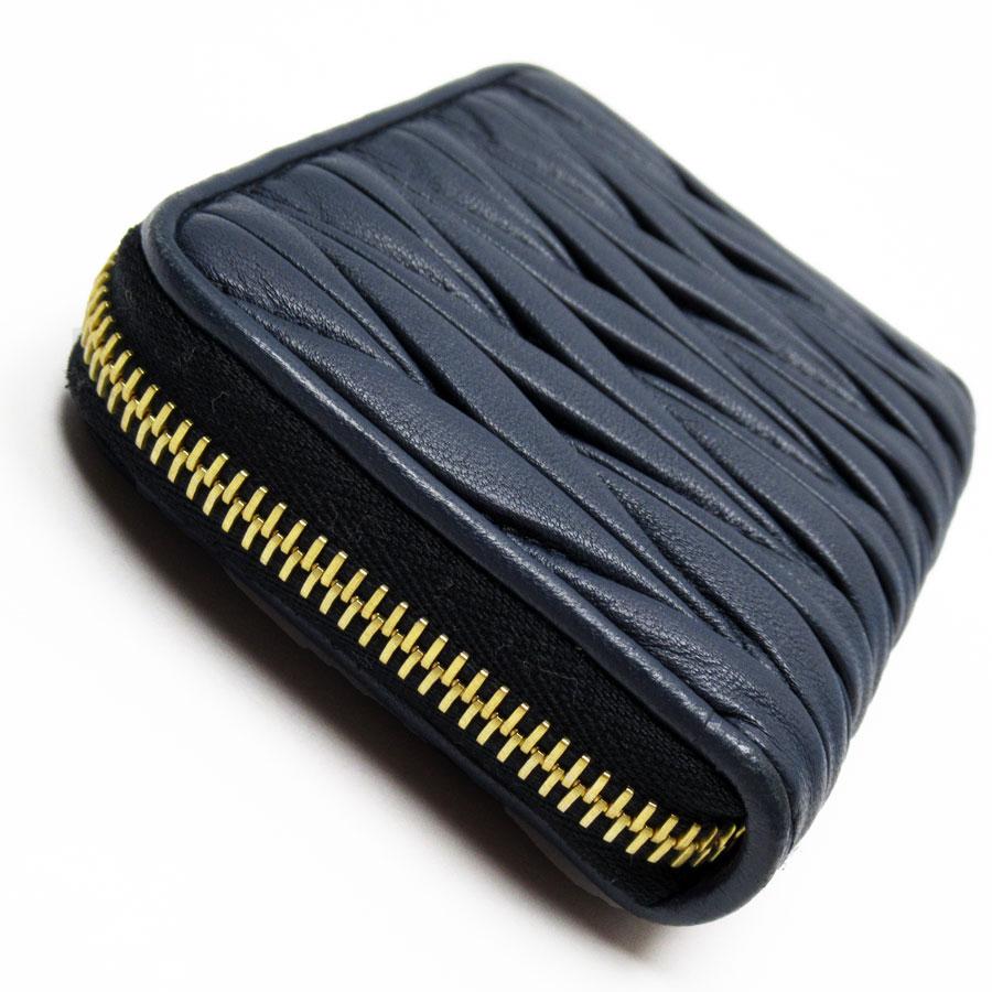 ミュウミュウ　ケース　小銭入れ　マテラッセ　黒　レザー　ラウンドジップ ミュウ ミュウ(Miu Miu)ミュウ ミュウ MATELASSE マテラッセ