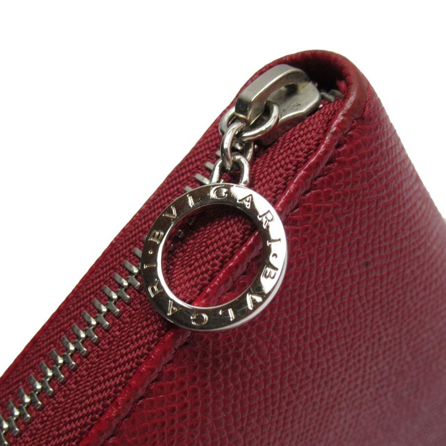 BVLGARI（ブルガリ） ラウンドファスナー長財布 レザー ボルドー