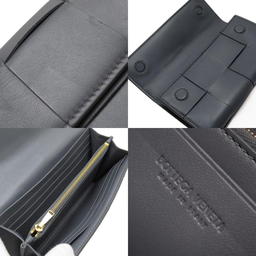 ボッテガヴェネタ BOTTEGAVENETA 長財布 カセット レザー グレー