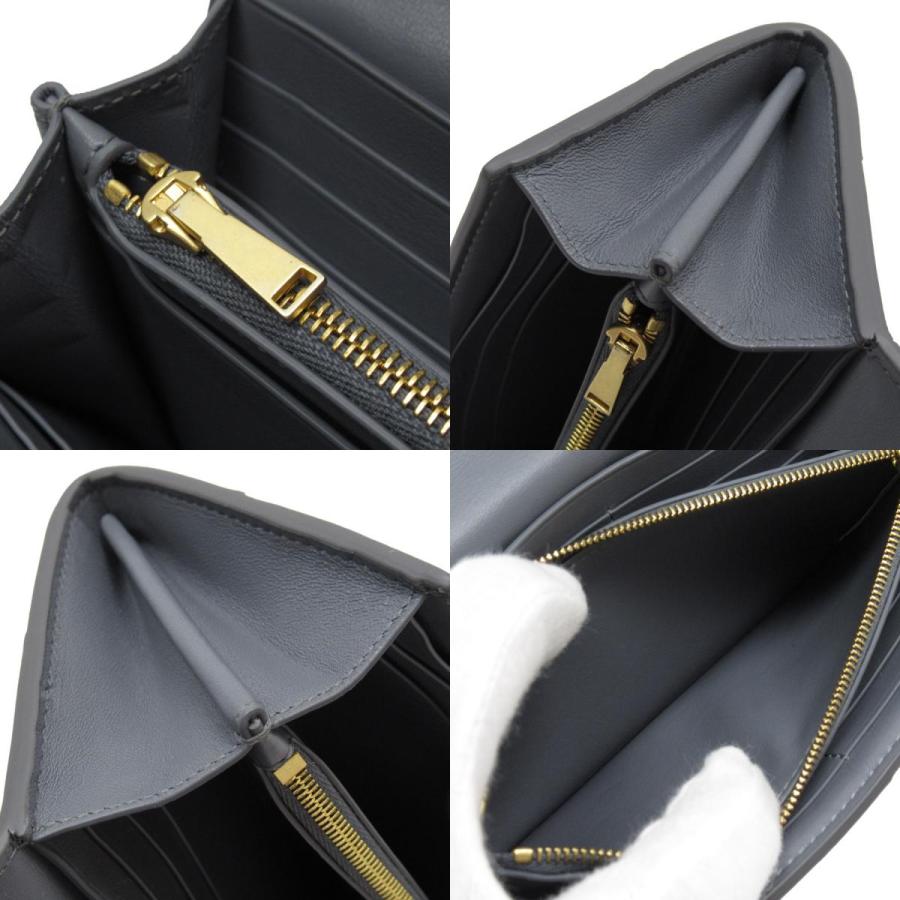 ボッテガヴェネタ BOTTEGAVENETA 長財布 カセット レザー グレー