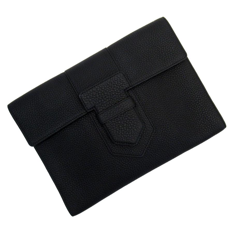 極美品★ DELVAUX デルヴォー クラッチバッグ Dロゴ DELVAUX デルヴォー クラッチバッグ プレッセ A5 レザー ブラック