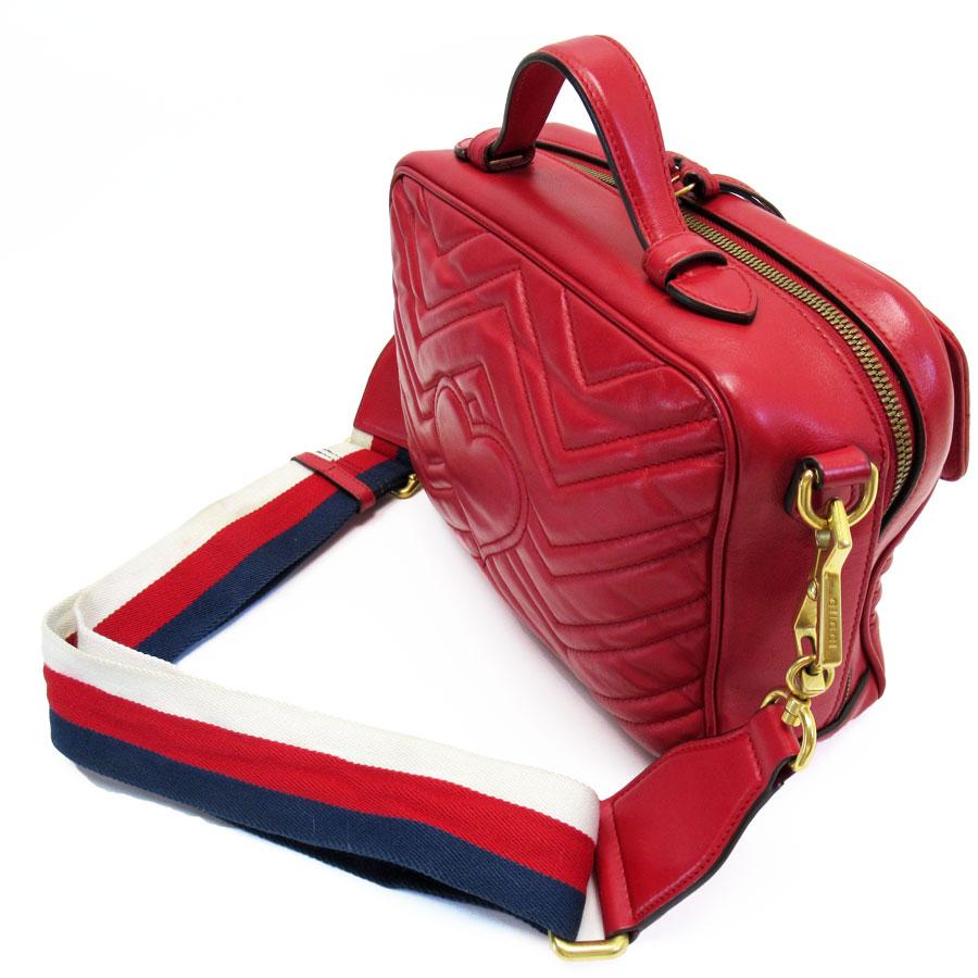 グッチ GUCCI GGマーモント レザー ショルダーバッグ 赤 GUCCI（グッチ） バッグ レディース ブランド ショルダーバッグ GG