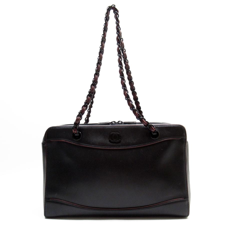 CHANEL（シャネル） ショルダーバッグ レザー ブラック/バーガンディ