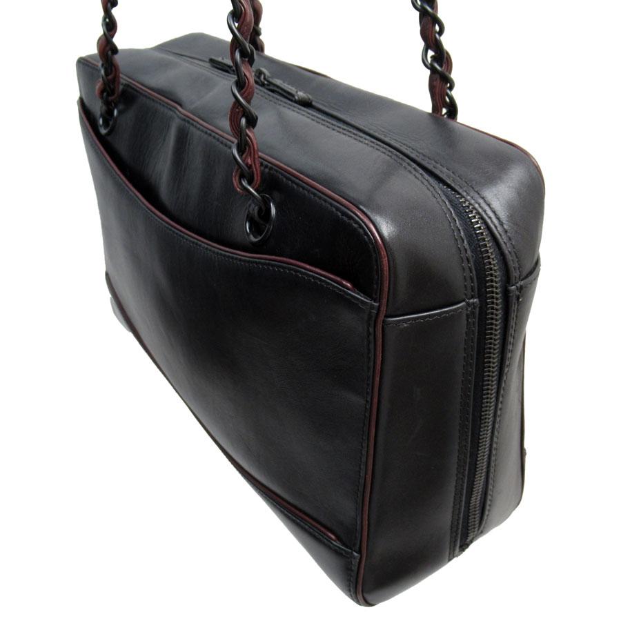 CHANEL（シャネル） ショルダーバッグ レザー ブラック/バーガンディ
