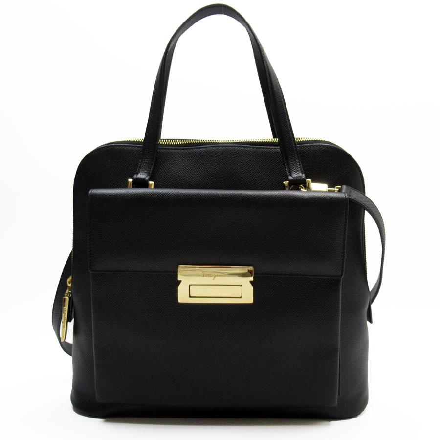 Salvatore Ferragamo フェラガモ 黒 ハンドバッグ サルヴァトーレフェラガモ Salvatore Ferragamo ハンドバッグ