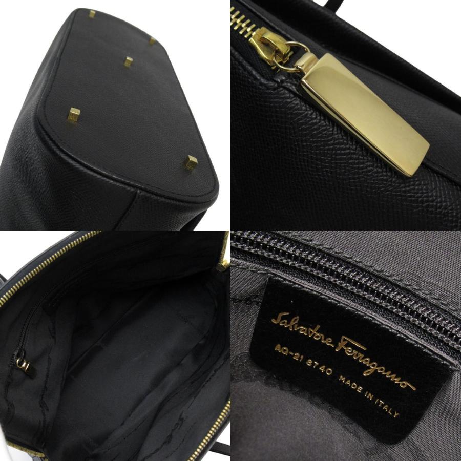サルヴァトーレフェラガモ レザー ハンドバッグ ショルダーバッグ 黒 FERRAGAMO（フェラガモ） Salvatore Ferragamo バッグ ハンドバッグ