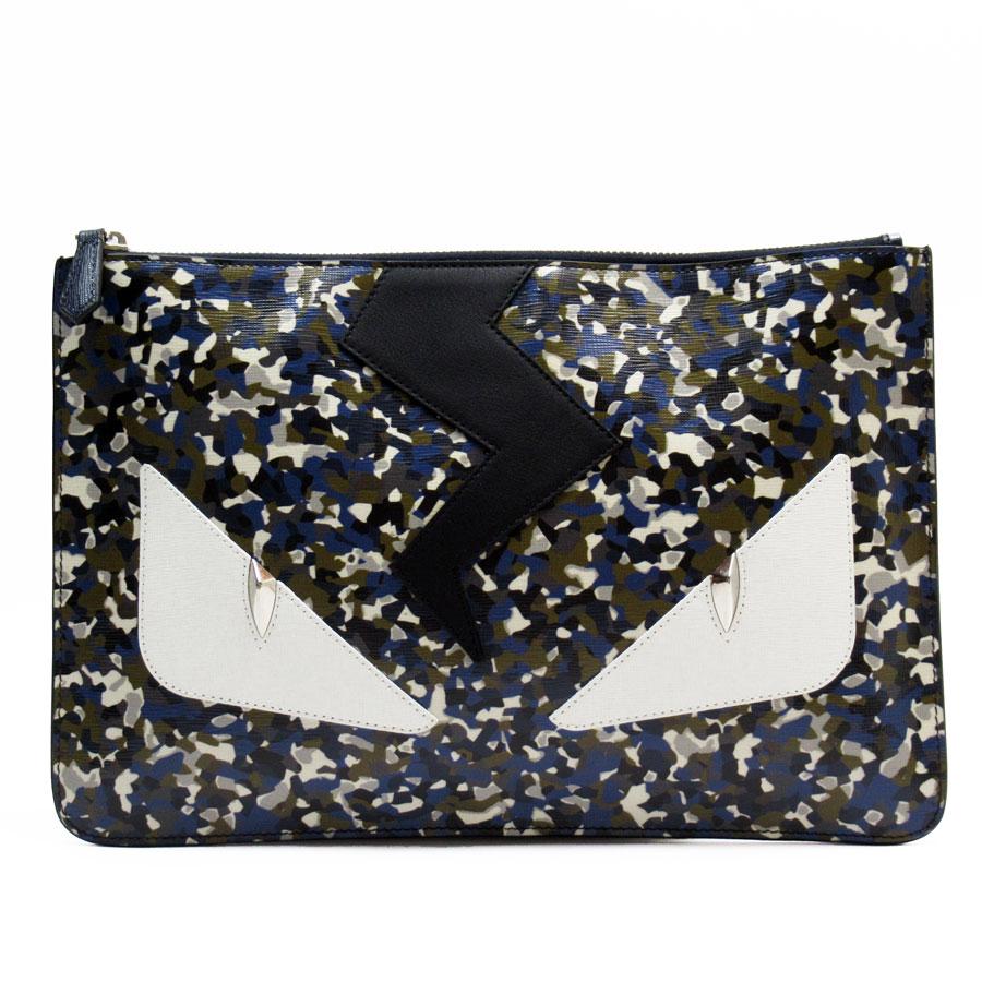 フェンディ FENDI クラッチバッグ モンスター レザー ネイビー 