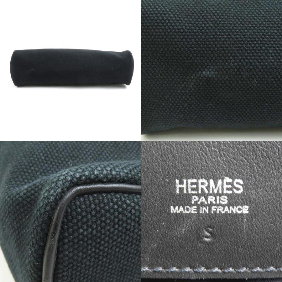 HERMES ブラック キャンバスポーチ　箱付き HERMES エルメス ポーチ キャンバス ブラック : ブランド