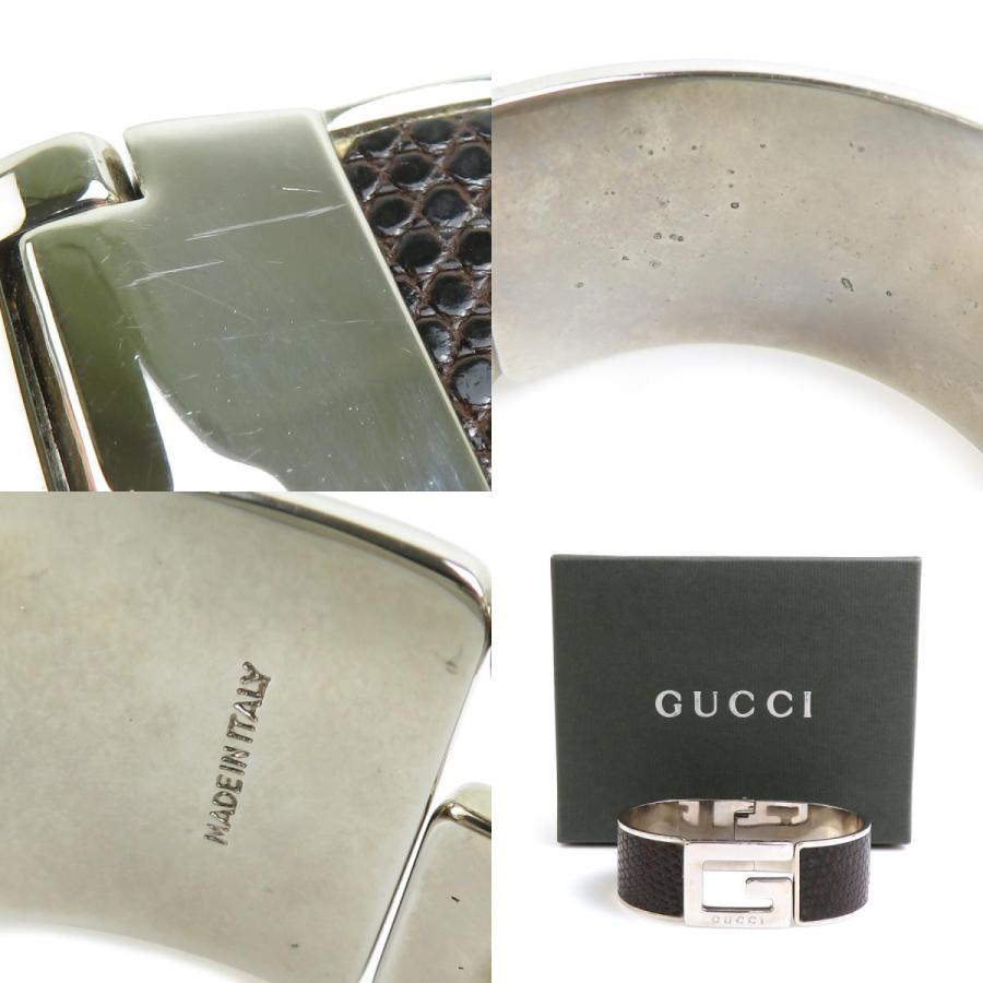 GUCCI（グッチ） バングル ブレスレット Gロゴ メタル/型押しレザー