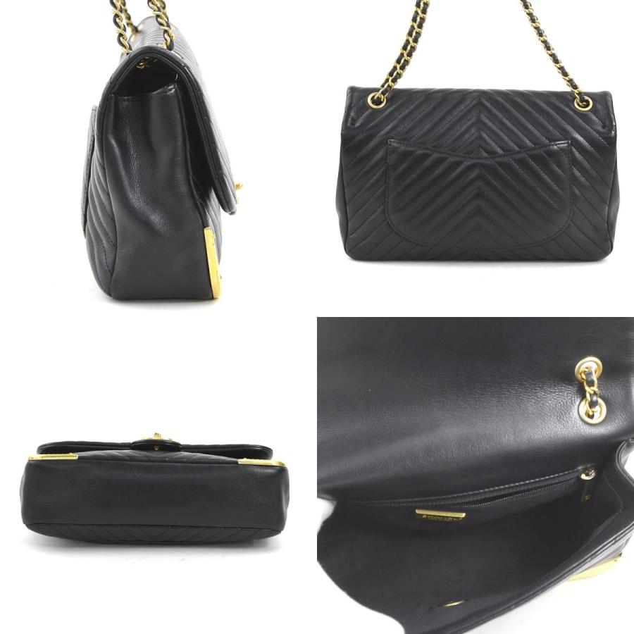 CHANEL ブラックレザー ショルダーバッグ　ゴールド 新品CHANELシャネル黒い ショルダーバッグ ショルダーポシェット
