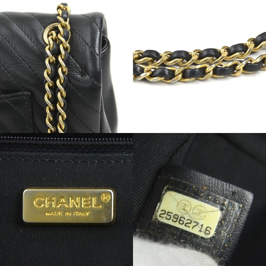 CHANEL ブラックレザー ショルダーバッグ　ゴールド 新品CHANELシャネル黒い ショルダーバッグ ショルダーポシェット