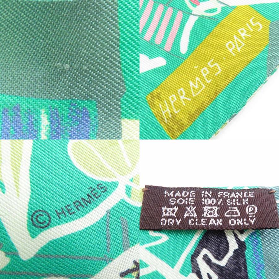 HERMES（エルメス） スカーフ ツイリー シルク グリーン/マルチカラー