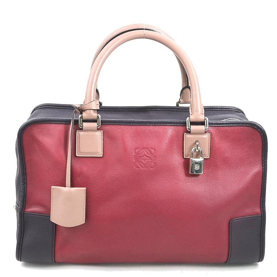 LOEWE ロエベ ハンドバッグ アマソナ レザー バーガンディ/ダーク 