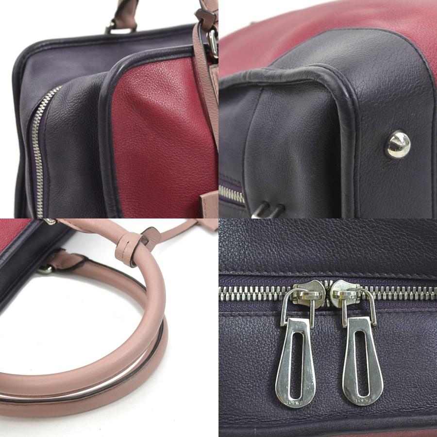 LOEWE（ロエベ） ハンドバッグ アマソナ レザー バーガンディ/ダーク