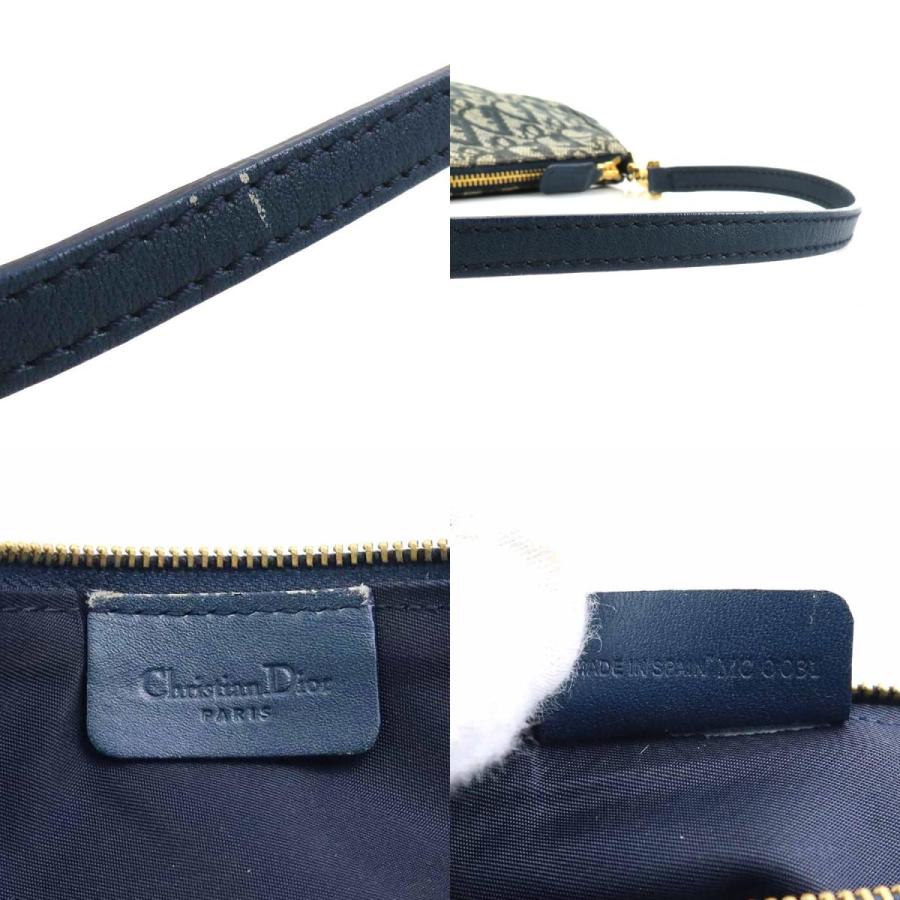 新品同様 クリスチャン ディオール Christian Dior トロッター サドルバッグ ショルダー バッグ キャンバス レザー ネイビー VLP 90275228 クリスチャンディオール Christian Dior トロッター柄 サドルバッグ