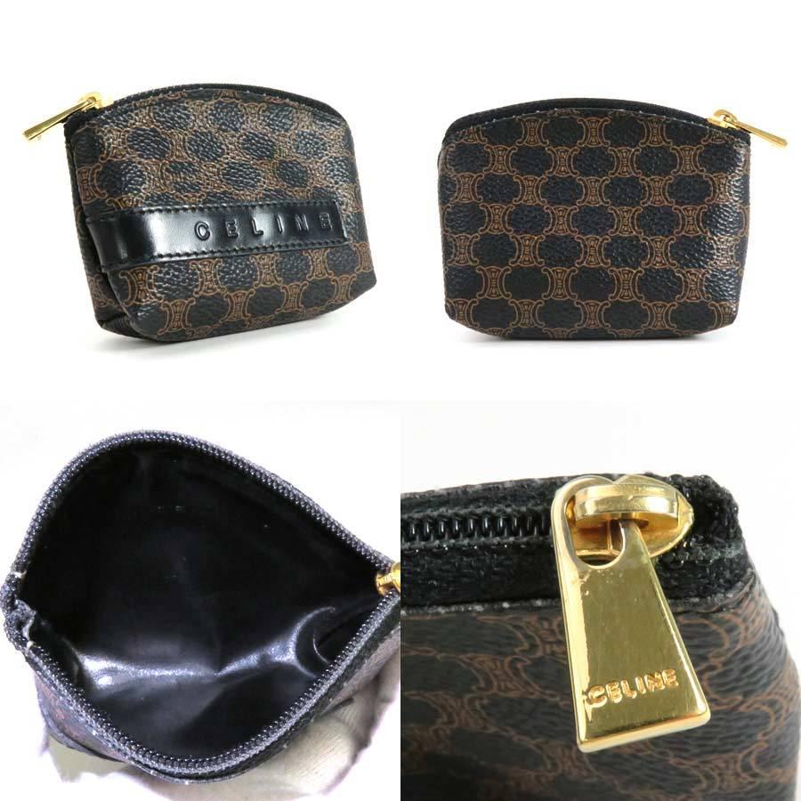 CELINE（セリーヌ） コインケース マカダム レザー ブラック 定番人気