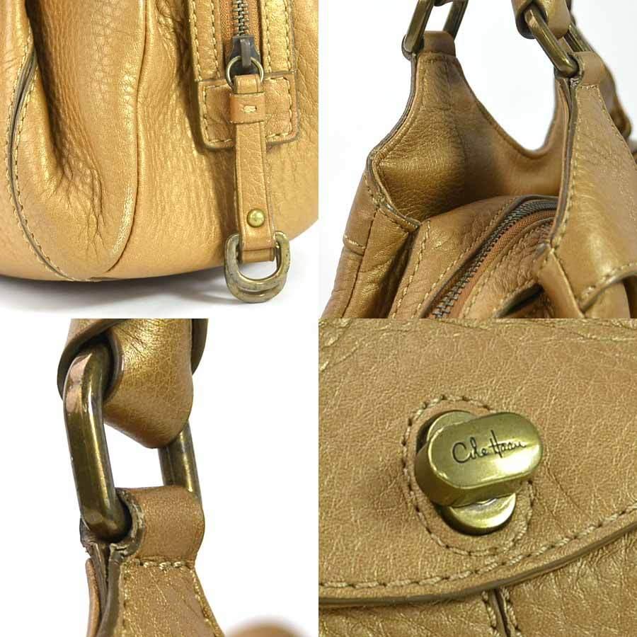 コールハーン　ブラウンレザーリュック　ショルダー　ハンドバッグ コールハーン Cole Haan ハンドバッグ レザー ブロンズ 定番人気