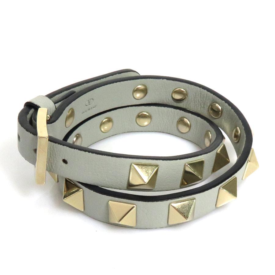 美品 VALENTINO GARAVANI レザーブレスレット ラックスタッズ