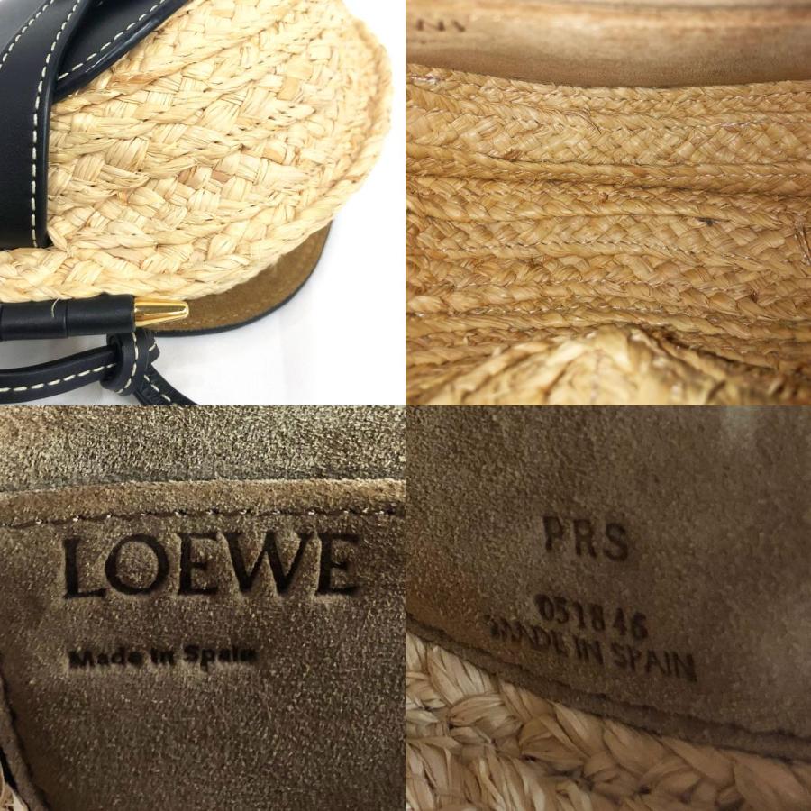 LOEWE ロエベ 斜め掛けショルダーバッグ ミニゲート レザー/ラフィア  