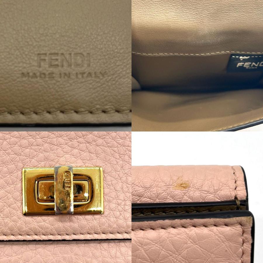 フェンディ FENDI 二つ折り財布 レザー ピンク｜brandvalue-store｜05