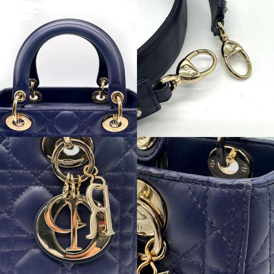 Dior ノベルティネイビーショルダーバッグ Dior women's saddle bag with flap and shoulder strap in elegant