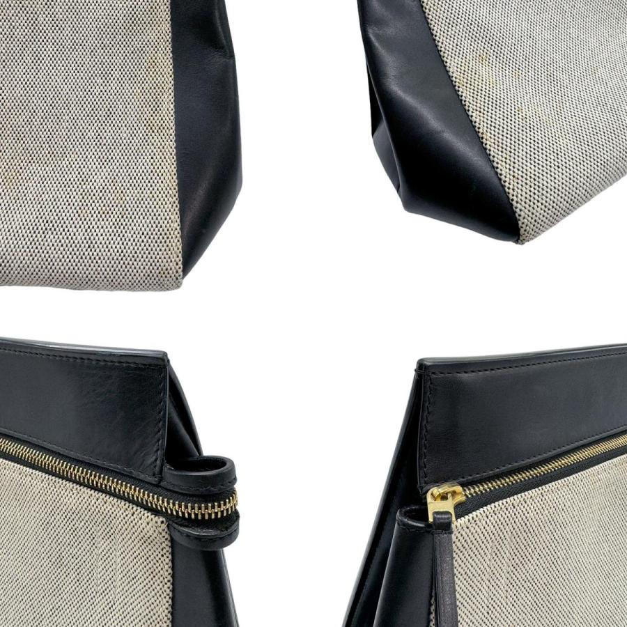 CELINE（セリーヌ） ハンドバッグ エッジ レザー/キャンバス ネイビー