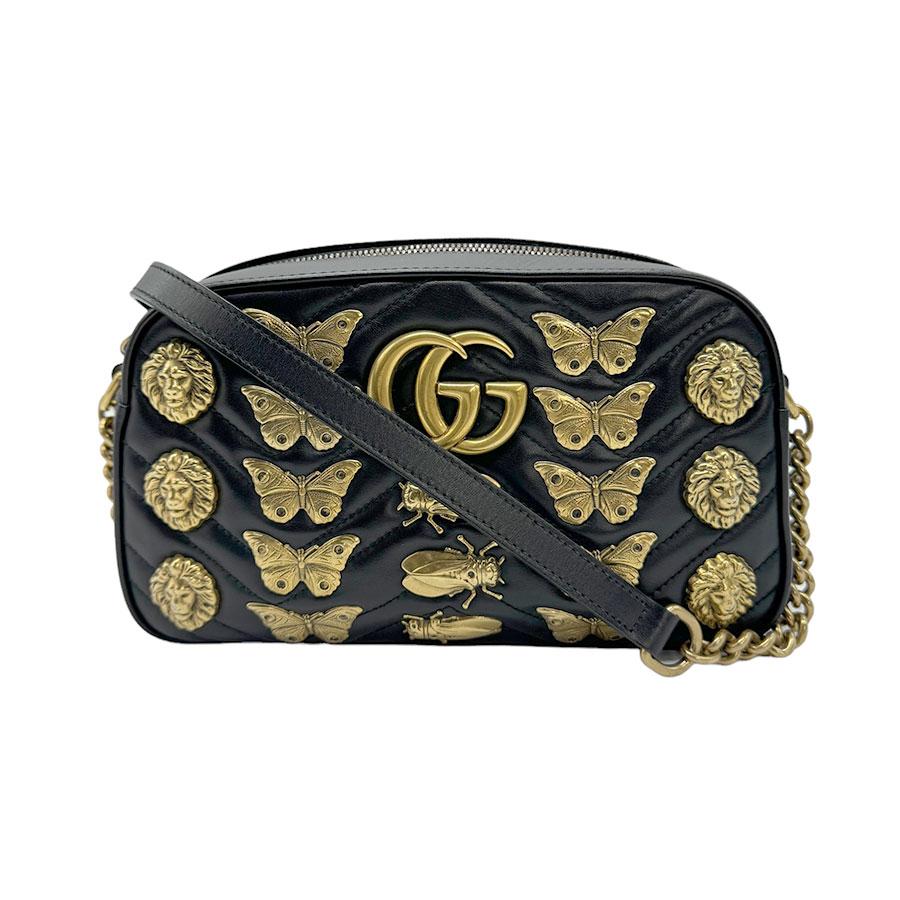 GUCCI（グッチ） 斜め掛けショルダーバッグ レザー ブラック