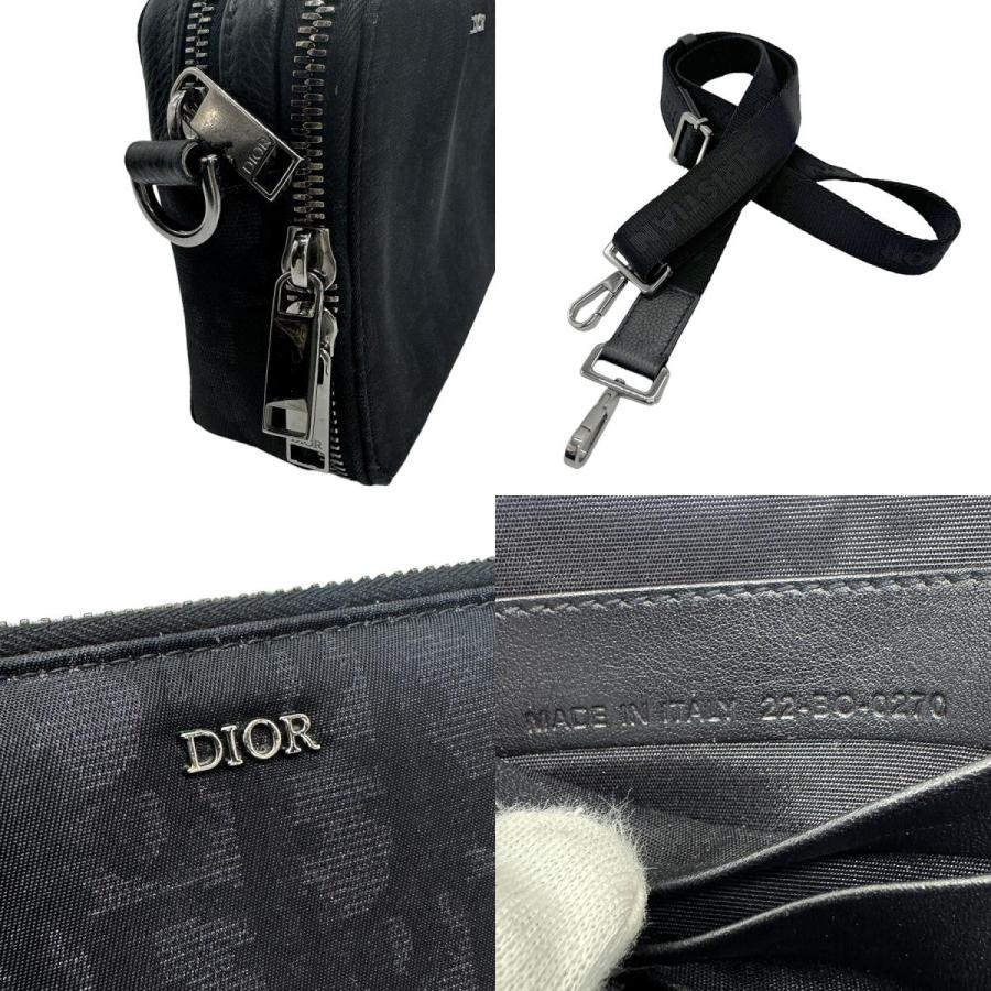 ディオール Dior 斜め掛けショルダーバッグ トロッター ナイロン/キャンバス ブラック/ダークグレー｜brandvalue-store｜05