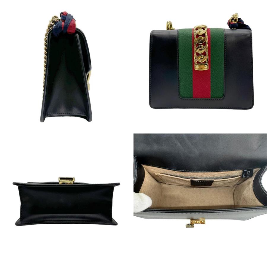 GUCCI（グッチ） ショルダーバッグ シルヴィ レザー ネイビー