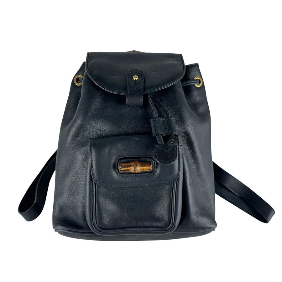 GUCCI（グッチ） リュック バンブー レザー ネイビー : ブランド