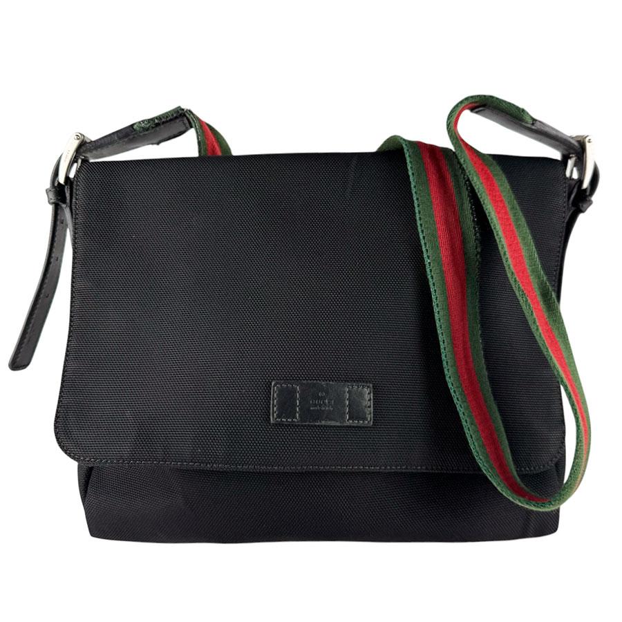 美品GUCCI グッチ ショルダーバッグ GUCCI（グッチ） ショルダーバッグ キャンバス ブラック/グリーン