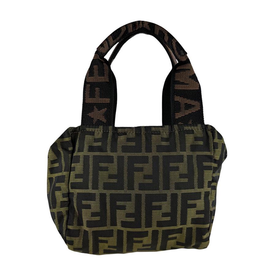FENDI（フェンディ） ハンドバッグ ズッカ ナイロンキャンバス カーキ
