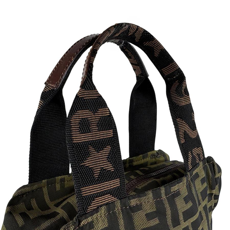 FENDI（フェンディ） ハンドバッグ ズッカ ナイロンキャンバス カーキ