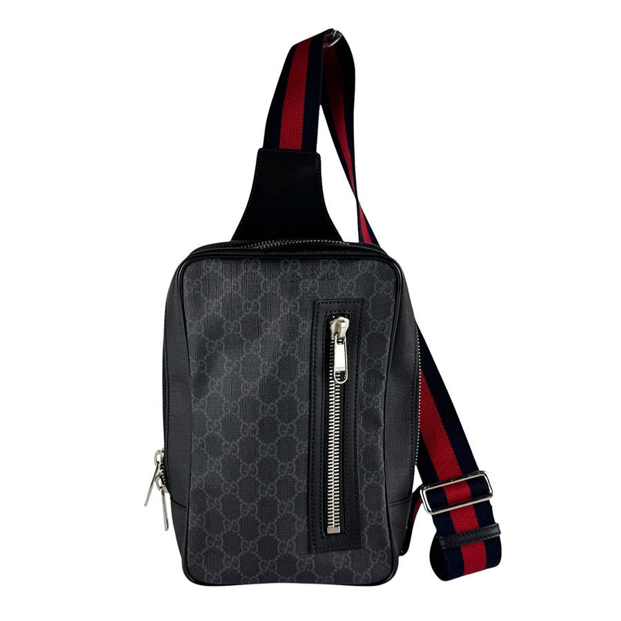 GUCCI ボディバッグ　GG柄　GGスプリーム　PVC×レザー　ブラック GUCCI（グッチ） ボディバッグ GGスプリームキャンバス ブラック