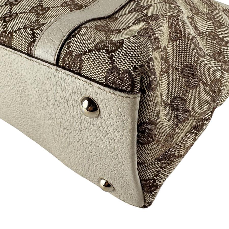 GUCCI（グッチ） ハンドバッグ キャンバス/レザー アイボリー/ブラウン