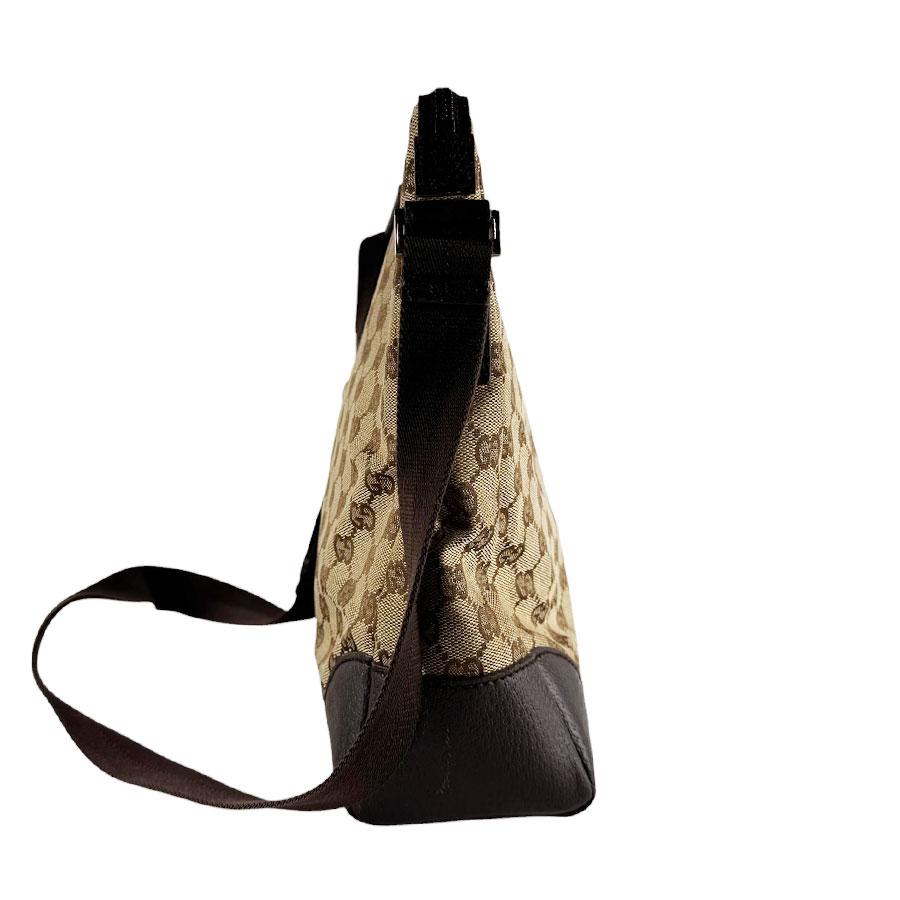 【美品】GUCCI グッチ ショルダーバッグ GGキャンバス×レザー ☆安心鑑定 GUCCI（グッチ） ショルダーバッグ GGキャンバス/レザー ブラウン