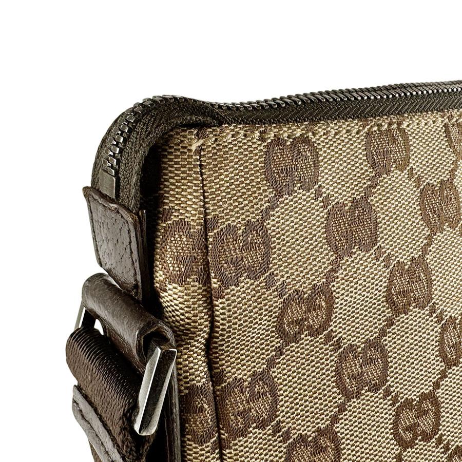 GUCCI（グッチ） ショルダーバッグ GGキャンバス/レザー ブラウン