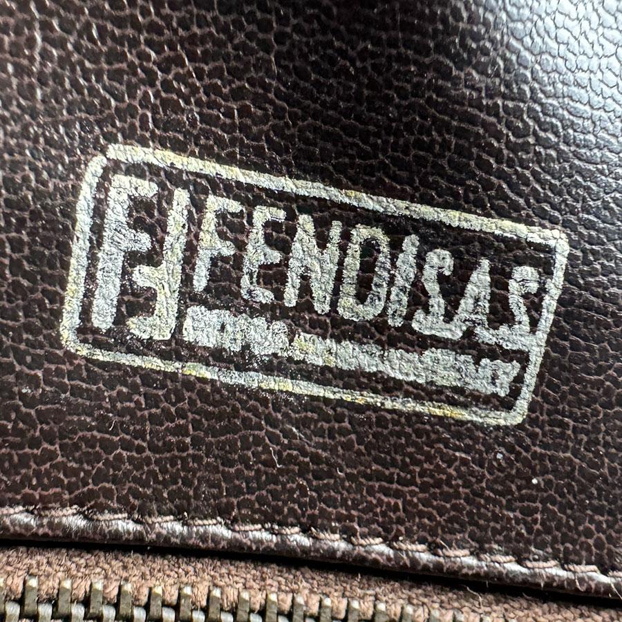 old FENDI フェンディ レザー ショルダーバッグ ブラウン系 FENDI（フェンディ） ショルダーバッグ ズッキーノ PVC/レザー