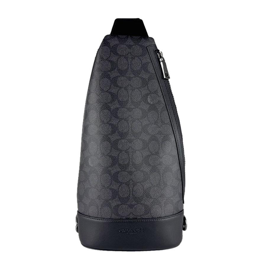 コーチ COACH ボディバッグ PVC/レザー ブラック/グレー メンズ 送料無料【中古】 z10391 COACH（コーチ） ボディバッグ PVC/レザー ブラック/グレー : ブランド