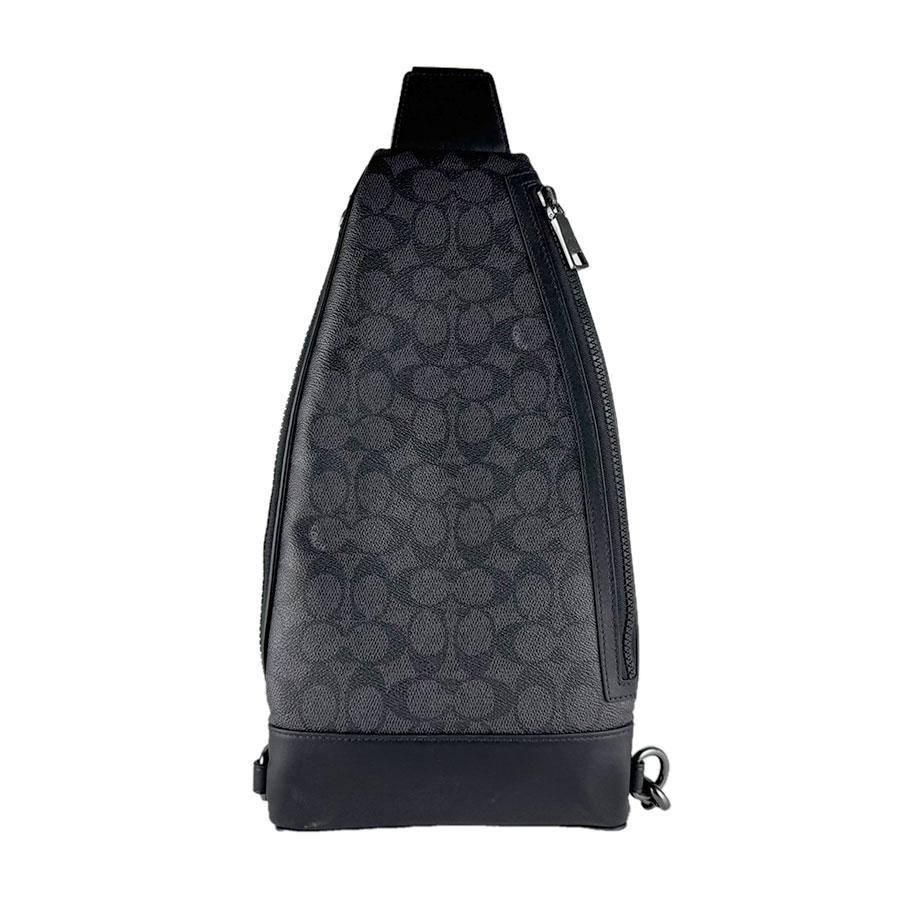 【美品】COACH コーチ ボディバッグ PVC ×レザー ブラック× ブラウン COACH（コーチ） ボディバッグ PVC/レザー ブラック/グレー : ブランド