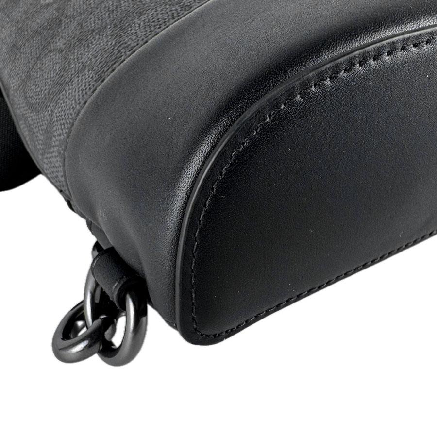 【美品】COACH コーチ ボディバッグ PVC ×レザー ブラック× ブラウン COACH（コーチ） ボディバッグ PVC/レザー ブラック/グレー : ブランド