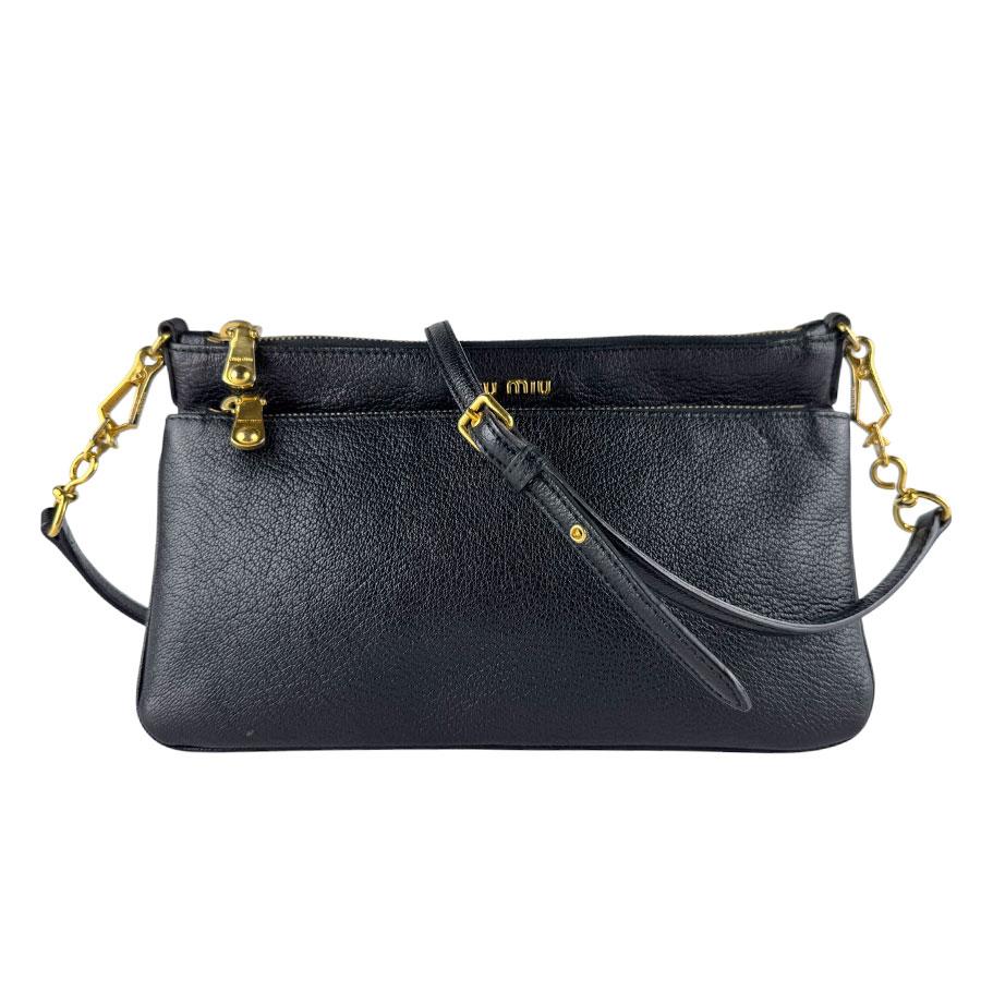 miu miu（ミュウミュウ） ショルダーバッグ レザー ブラック