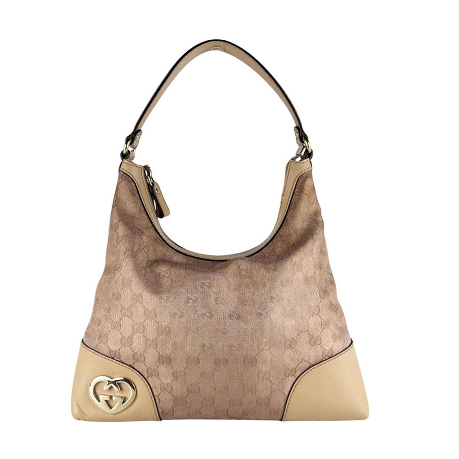 GUCCI（グッチ） ショルダーバッグ GGキャンバス メタリックピンク